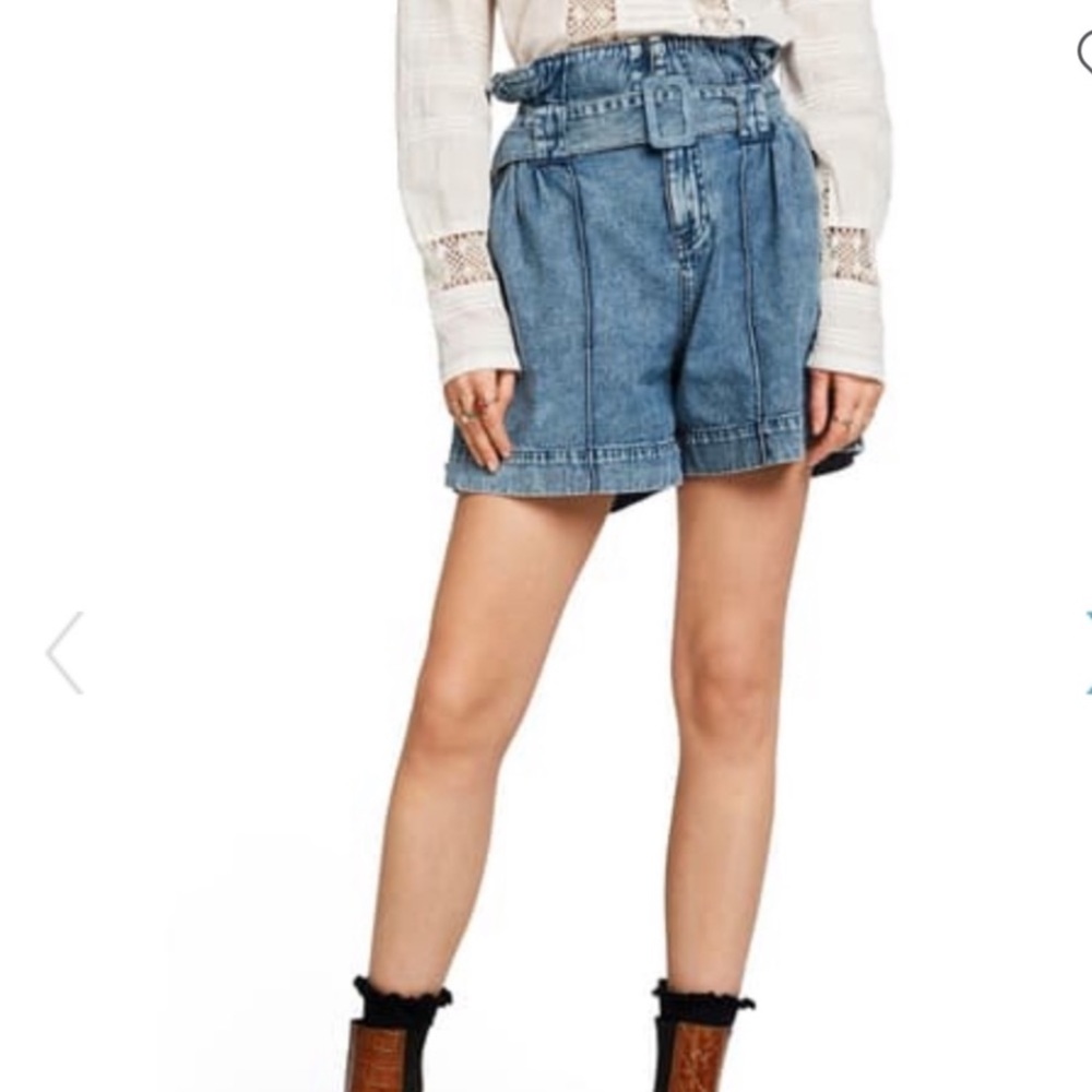 Scotch & Soda Matchy Matchy Paperbag Belted Denim Jean Shorts Size 31.
